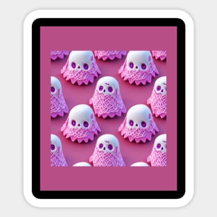 Pink Ghost Halloween Sticker